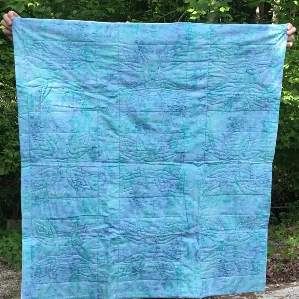 NWT Handcrafted Turquoise, Red, Yellow Quilt